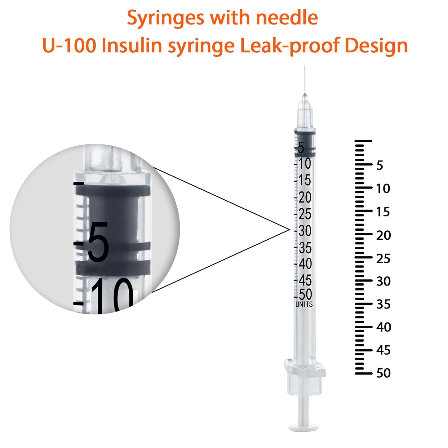 🔥Amazon No.1 Star Products✨SHAOTONG U-100 1cc/ml insulin Syringe with Needle, Syringes 31G 1cc 1/4 Inch,Hypodermic Needle,Individually Wrapped,100 Pack