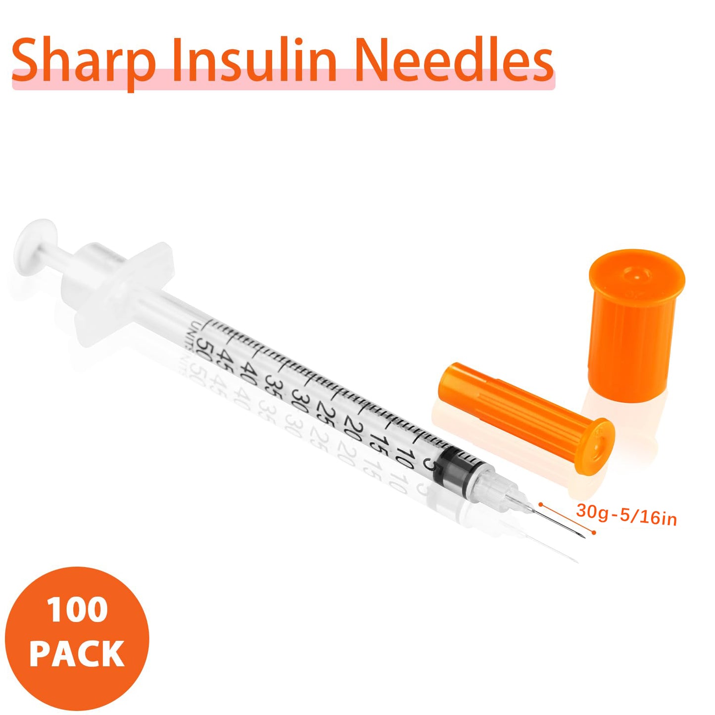 🔥Amazon No.1 Star Products✨SHAOTONG U-100 1cc/ml insulin Syringe with Needle, Syringes 29G 1cc 5/16 Inch,Hypodermic Needle,Individually Wrapped,100 Pack