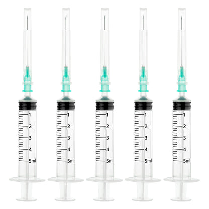 🔥Amazon No.1 Star Products✨SHAOTONG 5ml Syringe with 21G 1.5In Needle - Disposable Individual Packaging Hypodermic Needle