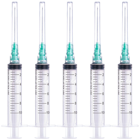 🔥Amazon No.1 Star Products✨SHAOTONG 10ml Syringe with 21 Gauge 1.5 inch 38mm Luer Lock Accessories, Sterile Disposable Hypodermic Needle, 100 Pack