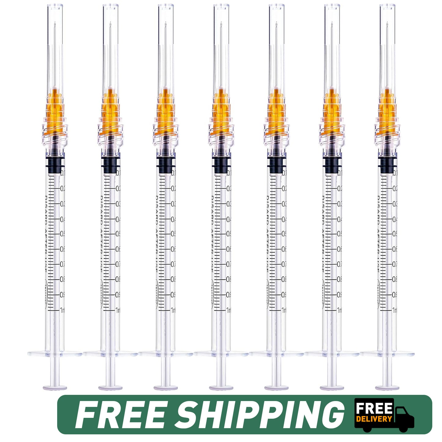 🔥Amazon No.1 Star Products✨SHAOTONG 1ml Syringe with 25 Gauge 1 inch 25mm Luer Lock Accessories, Sterile Disposable Hypodermic Needle, 100 Pack