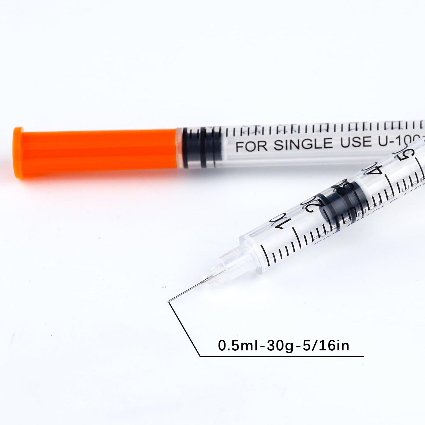 🔥Amazon No.1 Star Products✨SHAOTONG U-100 1cc/ml insulin Syringe with Needle, Syringes 30G 1cc 1/2 Inch,Hypodermic Needle,Individually Wrapped,100 Pack