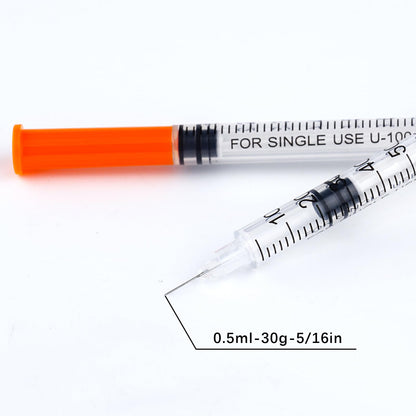 🔥Amazon No.1 Star Products✨SHAOTONG U-100 1cc/ml insulin Syringe with Needle, Syringes 30G 1cc 1/2 Inch,Hypodermic Needle,Individually Wrapped,100 Pack