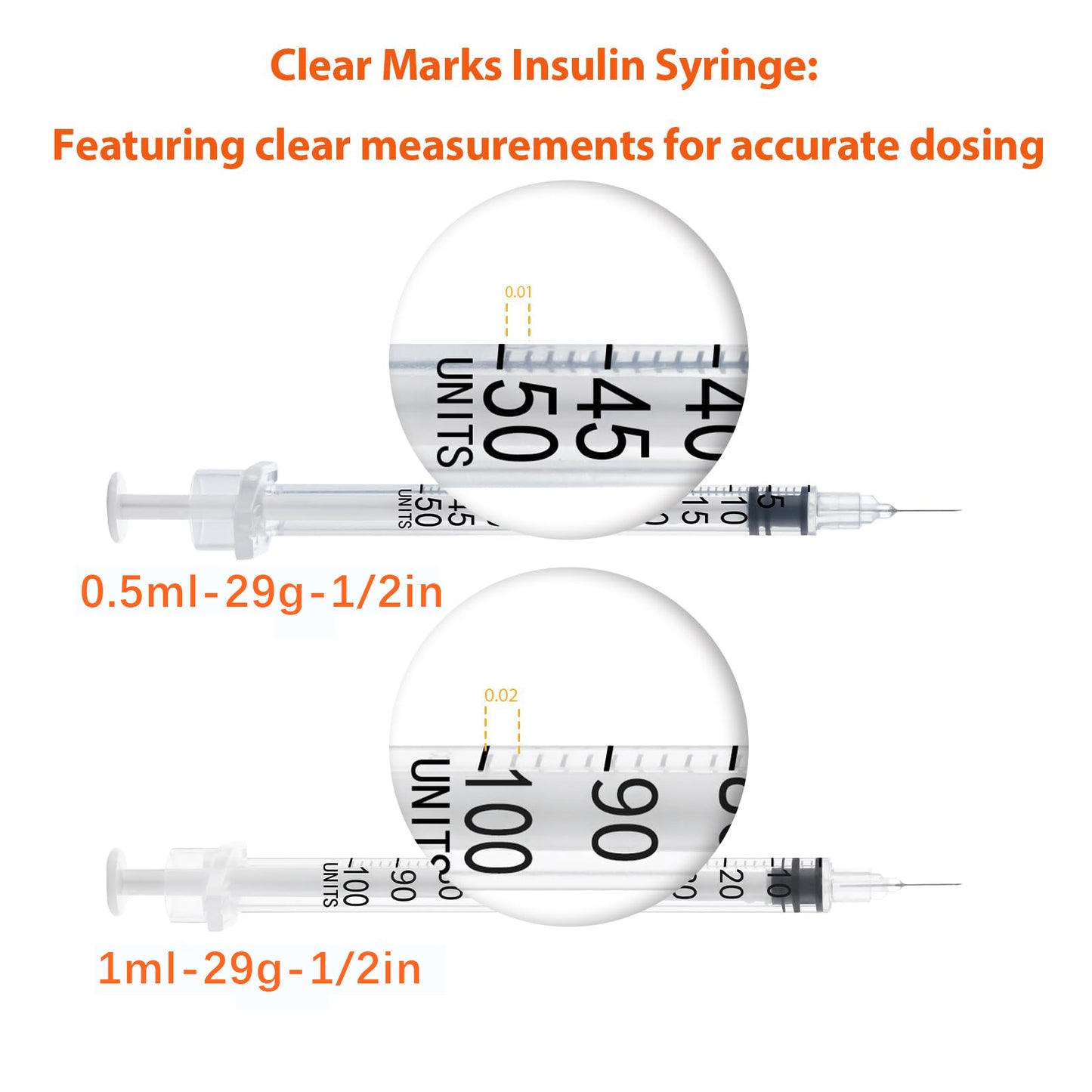 🔥Amazon No.1 Star Products✨SHAOTONG U-100 0.5cc/ml insulin Syringe with Needle, Syringes 29G 0.5cc 1/2 Inch,Hypodermic Needle,Individually Wrapped,100 Pack