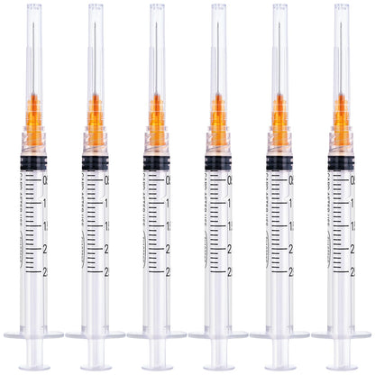 🔥Amazon No.1 Star Products✨SHAOTONG 2.5ml Syringe with 25 Gauge 1 inch 25mm  Luer Lock Accessories, Sterile Disposable Hypodermic Needle, 100 Pack