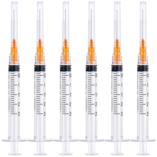 🔥Amazon No.1 Star Products✨SHAOTONG 2.5ml Syringe with 25 Gauge 1 inch 25mm  Luer Lock Accessories, Sterile Disposable Hypodermic Needle, 100 Pack