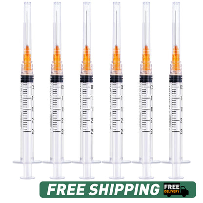 🔥Amazon No.1 Star Products✨SHAOTONG 1ml Syringe with 25 Gauge 1 inch 25mm Luer Lock Accessories, Sterile Disposable Hypodermic Needle, 100 Pack