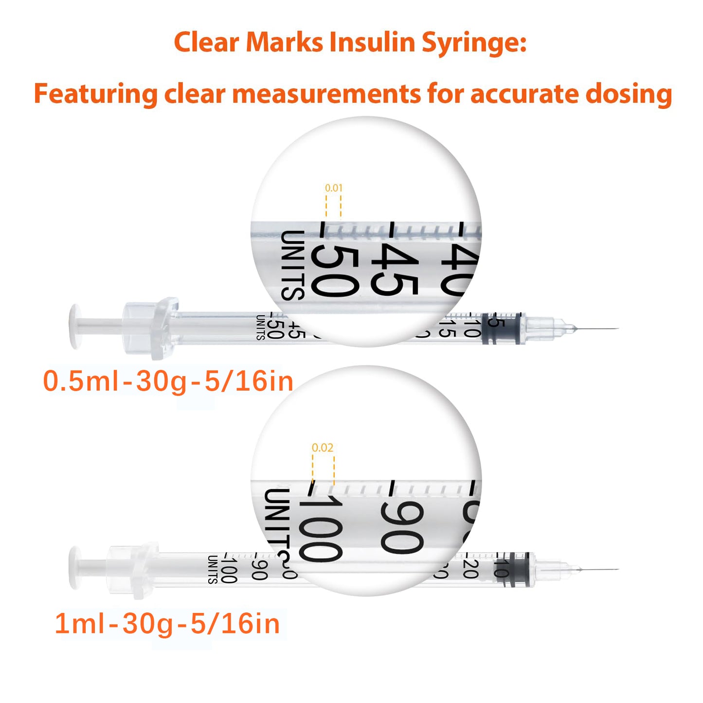 🔥Amazon No.1 Star Products✨SHAOTONG U-100 1cc/ml insulin Syringe with Needle, Syringes 29G 1cc 5/16 Inch,Hypodermic Needle,Individually Wrapped,100 Pack