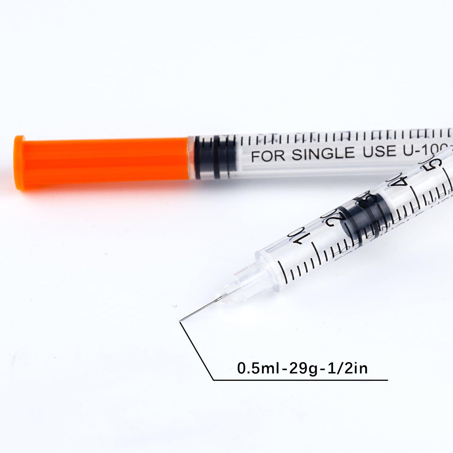 🔥Amazon No.1 Star Products✨SHAOTONG U-100 0.5cc/ml insulin Syringe with Needle, Syringes 29G 0.5cc 1/2 Inch,Hypodermic Needle,Individually Wrapped,100 Pack