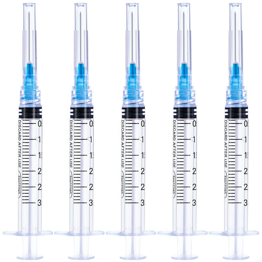 🔥Amazon No.1 Star Products✨SHAOTONG 3ml Syringe with 23 Gauge 1 inch 25mm  Luer Lock Accessories, Sterile Disposable Hypodermic Needle, 100 Pack