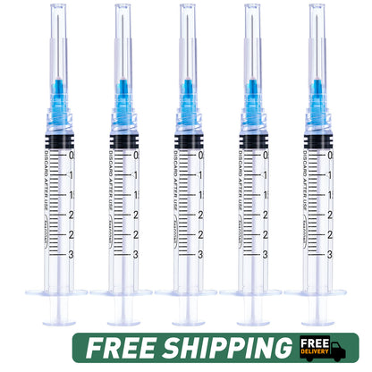 🔥Amazon No.1 Star Products✨SHAOTONG 1ml Syringe with 25 Gauge 1 inch 25mm Luer Lock Accessories, Sterile Disposable Hypodermic Needle, 100 Pack