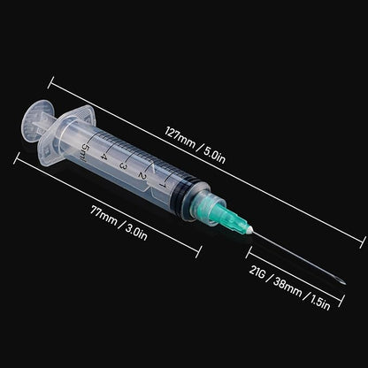 🔥Amazon No.1 Star Products✨SHAOTONG 5ml Syringe with 21 Gauge 1.5 inch 38mm Luer Lock Accessories, Disposable Individual Packaging Hypodermic Needle, 100 Pack