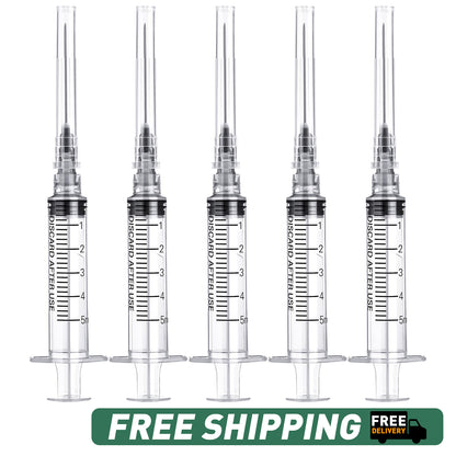 🔥Amazon No.1 Star Products✨SHAOTONG 1ml Syringe with 25 Gauge 1 inch 25mm Luer Lock Accessories, Sterile Disposable Hypodermic Needle, 100 Pack