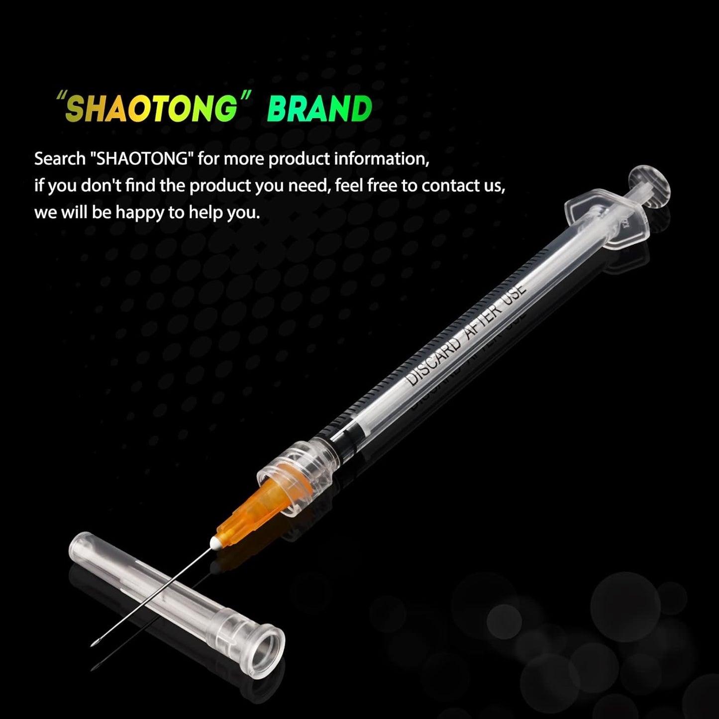 🔥Amazon No.1 Star Products✨SHAOTONG 1ml Syringe with 25 Gauge 1 inch 25mm Luer Lock Accessories, Sterile Disposable Hypodermic Needle, 100 Pack