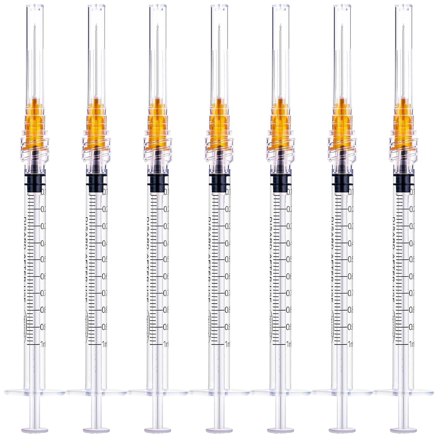 🔥Amazon No.1 Star Products✨SHAOTONG 1ml Syringe with 25 Gauge 1 inch 25mm Luer Lock Accessories, Sterile Disposable Hypodermic Needle, 100 Pack