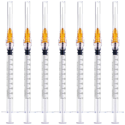 🔥Amazon No.1 Star Products✨SHAOTONG 1ml Syringe with 25 Gauge 1 inch 25mm Luer Lock Accessories, Sterile Disposable Hypodermic Needle, 100 Pack