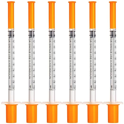 🔥Amazon No.1 Star Products✨SHAOTONG 1ml Syringe with 25 Gauge 1 inch 25mm Luer Lock Accessories, Sterile Disposable Hypodermic Needle, 100 Pack