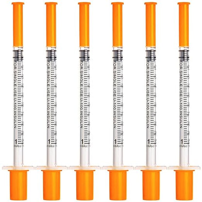 🔥Amazon No.1 Star Products✨SHAOTONG 1ml Syringe with 25 Gauge 1 inch 25mm Luer Lock Accessories, Sterile Disposable Hypodermic Needle, 100 Pack